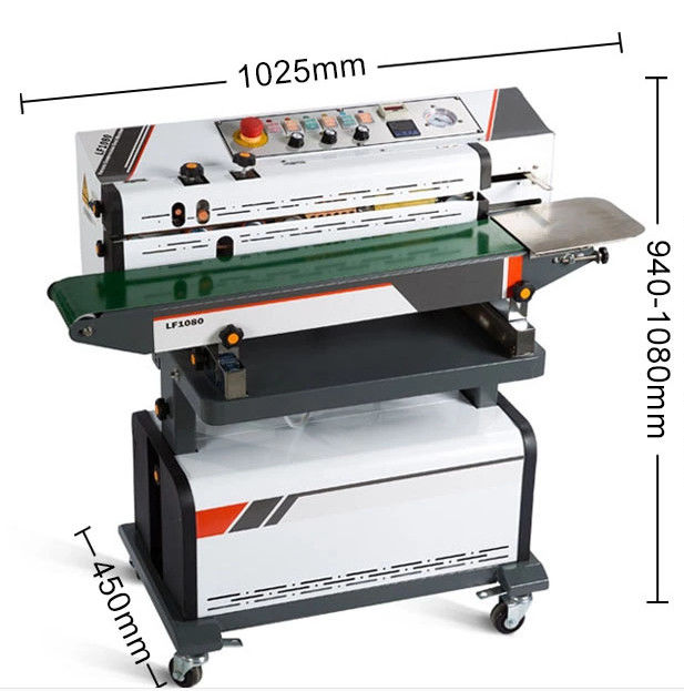 Nitrogen Gas Flushing Vacuum Continuous Band Sealer Plastic Bag Heat Sealing Machine With Ink Roller Printing