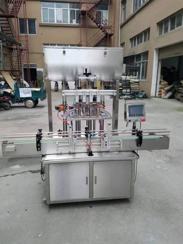 স্বয়ংক্রিয় 4 মাথা ওয়াইন / পানীয় / রস সস উত্পাদন ফিলিং মেশিন উদ্ভিদ / তরল বোতলজাতকরণ লাইন