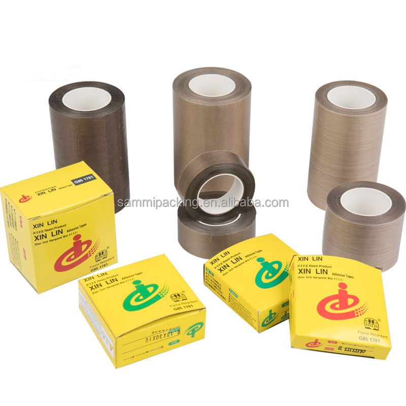 شريط ألياف زجاجية مطلية PTFE بنية لللحام والحزام الختم عرض 13/15/19/25/30/50MM