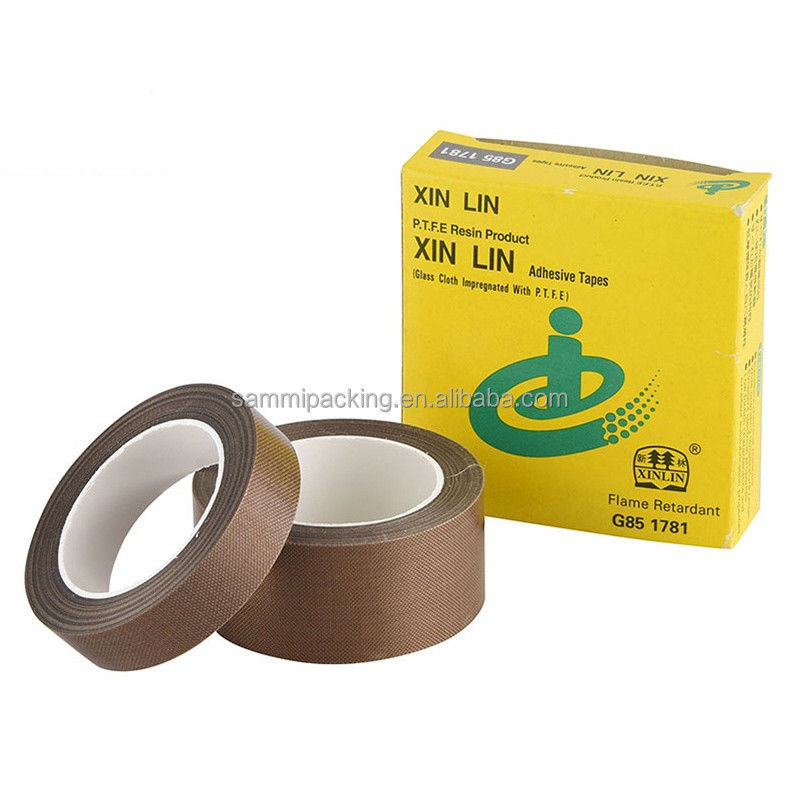 شريط ألياف زجاجية مطلية PTFE بنية لللحام والحزام الختم عرض 13/15/19/25/30/50MM