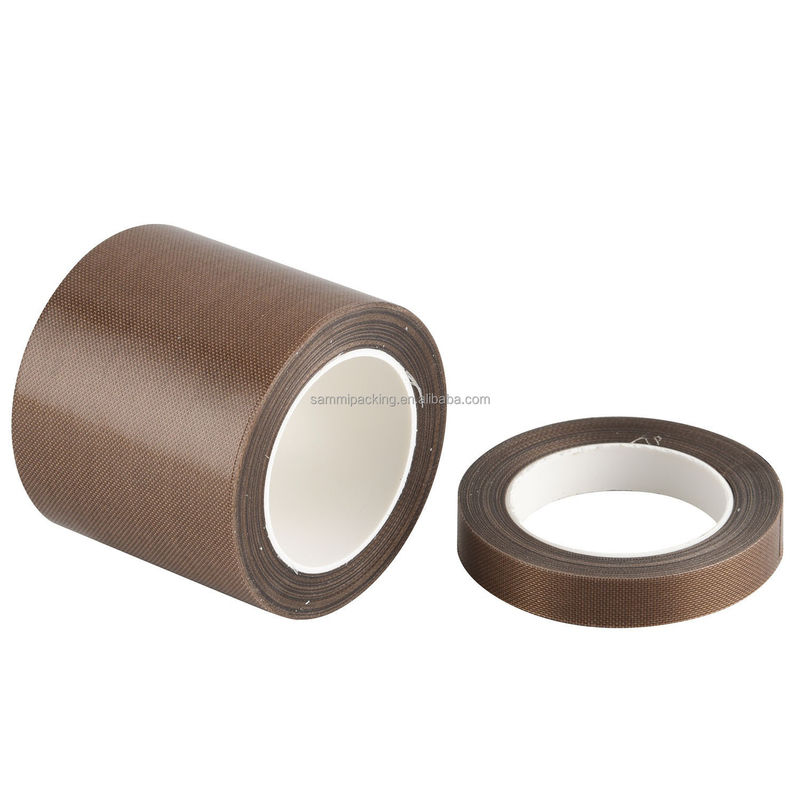 شريط ألياف زجاجية مطلية PTFE بنية لللحام والحزام الختم عرض 13/15/19/25/30/50MM