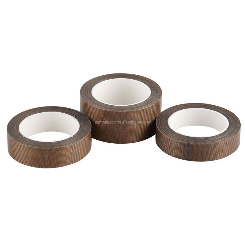 شريط ألياف زجاجية مطلية PTFE بنية لللحام والحزام الختم عرض 13/15/19/25/30/50MM