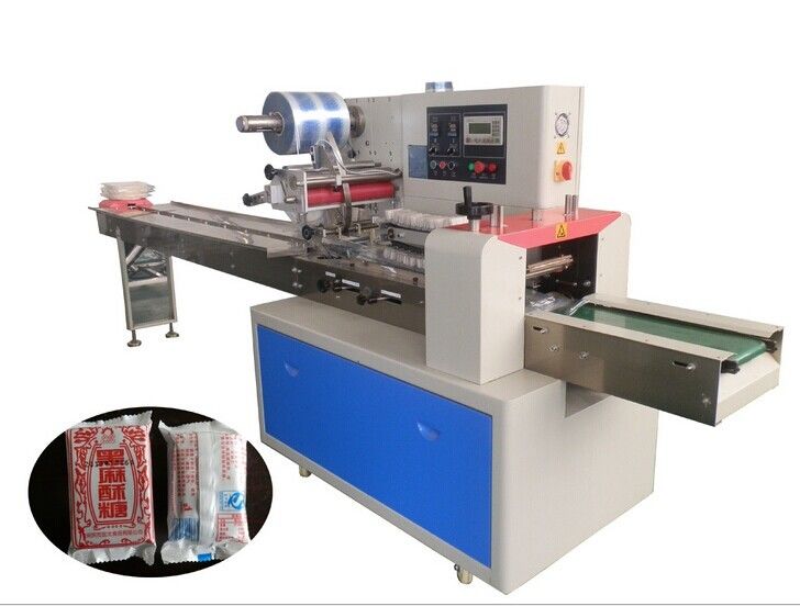 Horizontal Biscuit Cracker Flow Wrapping Pillow Packing Machine For Chocolate Cheese Bread