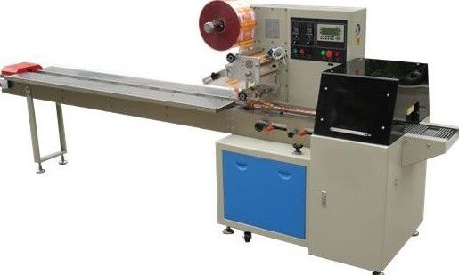 Horizontal Biscuit Cracker Flow Wrapping Pillow Packing Machine For Chocolate Cheese Bread