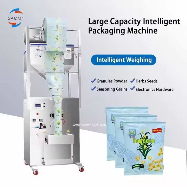 Semi Automatic Two Head Large Weight Filling Packaging Machine For Soybean Grains Seeds Fertilizer Powder Sachet