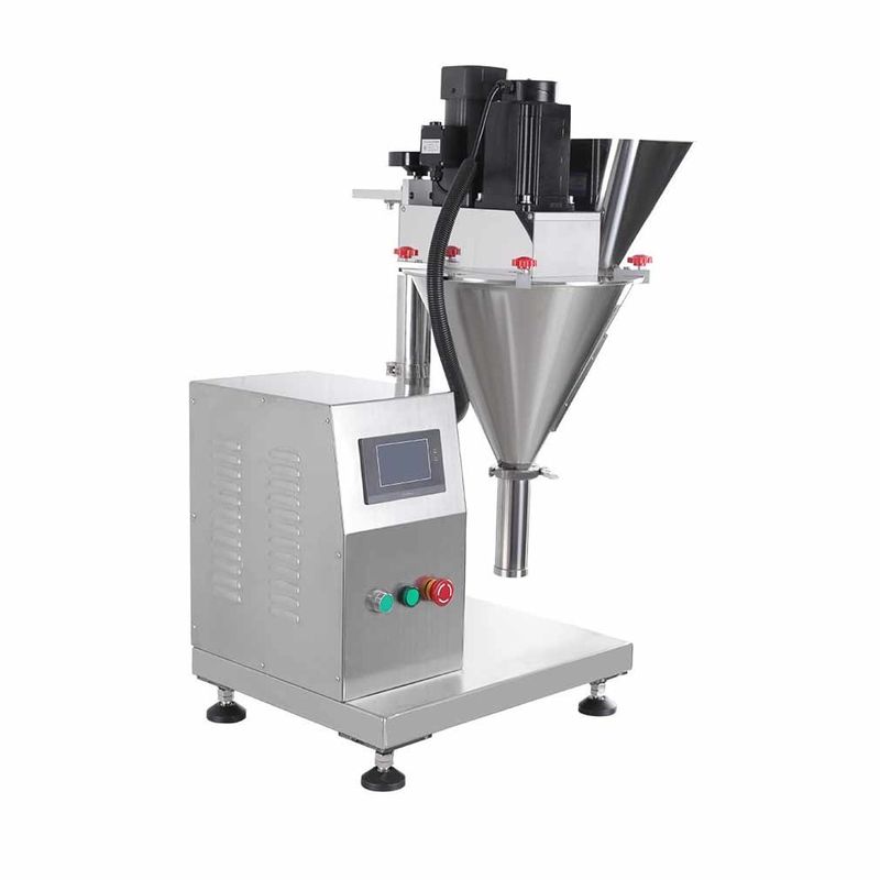 Einfach zu bedienender halbautomatischer Einzelkopf-Pulverfüller für kleine Mengen feines Pulver, Schneckenfüllmaschine, hohe Sicherheitsstufe, Gewicht 66 KG