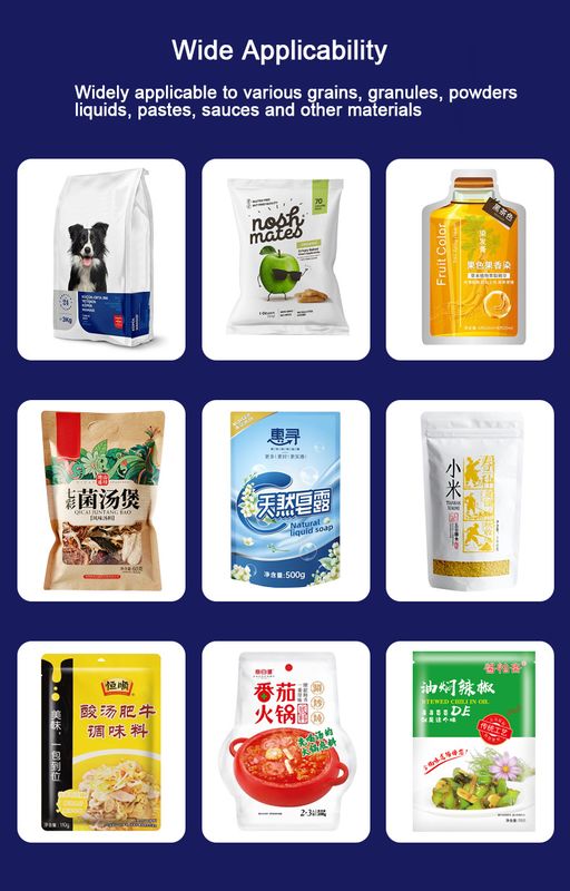 Automatische Maschine zur Verpackung von Granulataschen Mehrfunktionsvorgefertigte Reißverschlussbeutel für Haustierfutter Katzenfutter Hundefutter