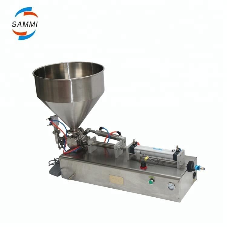 Cream+Liquid Filling Machine ,Single Head Cream Filling Machine,Tomato Sauce/Jam/Cream Bottling Machine with Mixing