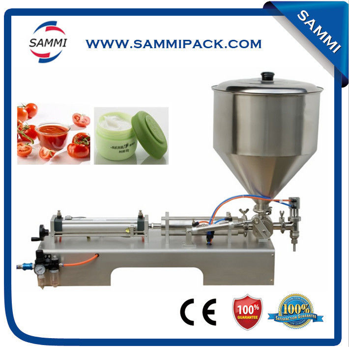 Cream+Liquid Filling Machine ,Single Head Cream Filling Machine,Tomato Sauce/Jam/Cream Bottling Machine with Mixing