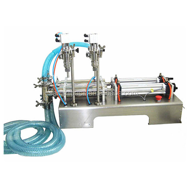 Small Scale PET Plastic Glass Bottle Liquid Filler 2 Heads Semi Automatic Filling Machine 1000-5000ML