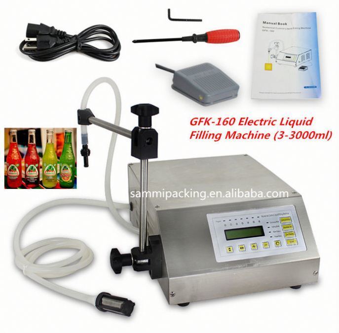 GFK-160 Semi Automatic 2-3500ml Digital Control Water Juice Milk Filler Liquid Bottle Filling Machine
