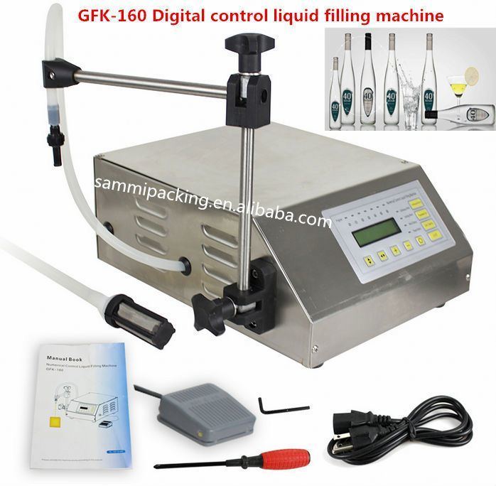GFK-160 Semi Automatic 2-3500ml Digital Control Water Juice Milk Filler Liquid Bottle Filling Machine