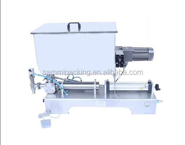 One Nozzle Big Valve Mixed Bean Sauce Filling Machine/ Piston Sauce Filler U Type Hopper