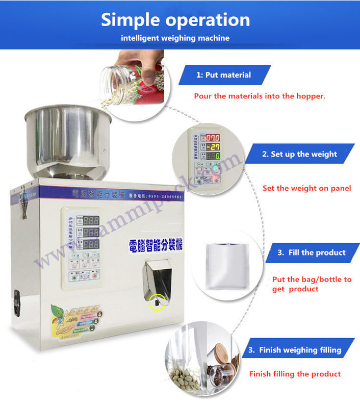 Semi-Automatic 2-50g Granules Grain Nuts Beans Powder Dispensing Filling Machine Weighing Packaging for Bags Medical Application
