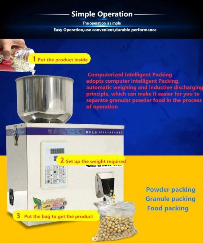 High Precision Semi-Automatic Smart Tea Powder & Grains Partical Packaging Machine for Food & Beverage with Motor Core Component