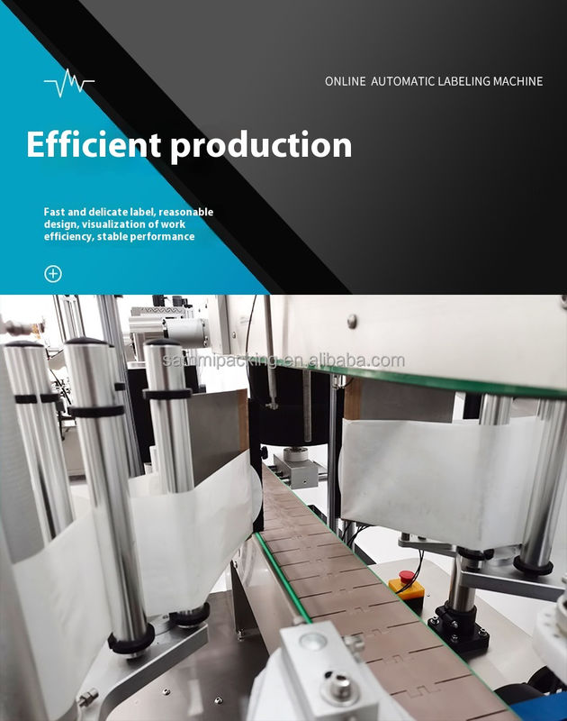 Aplicador de Etiquetas Dupla Face para Desktop para Frascos Quadrados Máquina Automática de Adesivos para Frascos Planos Redondos de Plástico e Vidro com Esteira