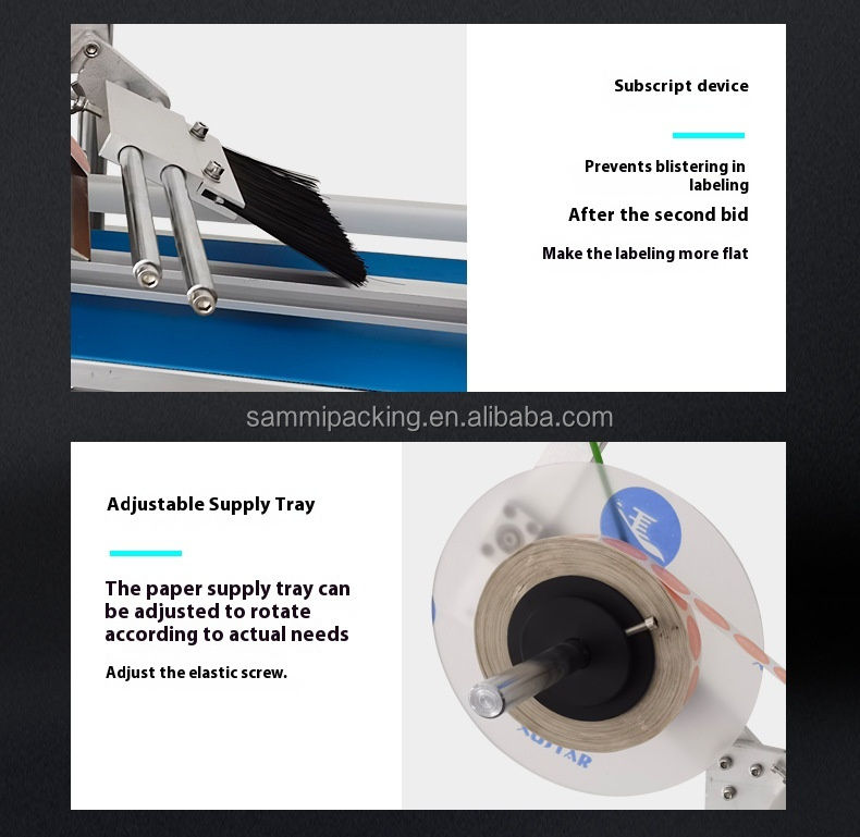 ราคาโรงงาน เครื่องติดป้ายแม่นยําสูงสําหรับขวดเรียบ, กล่อง, บัตร, กระเป๋า - Top&Bottom Self-Adexive Sticker Labeler