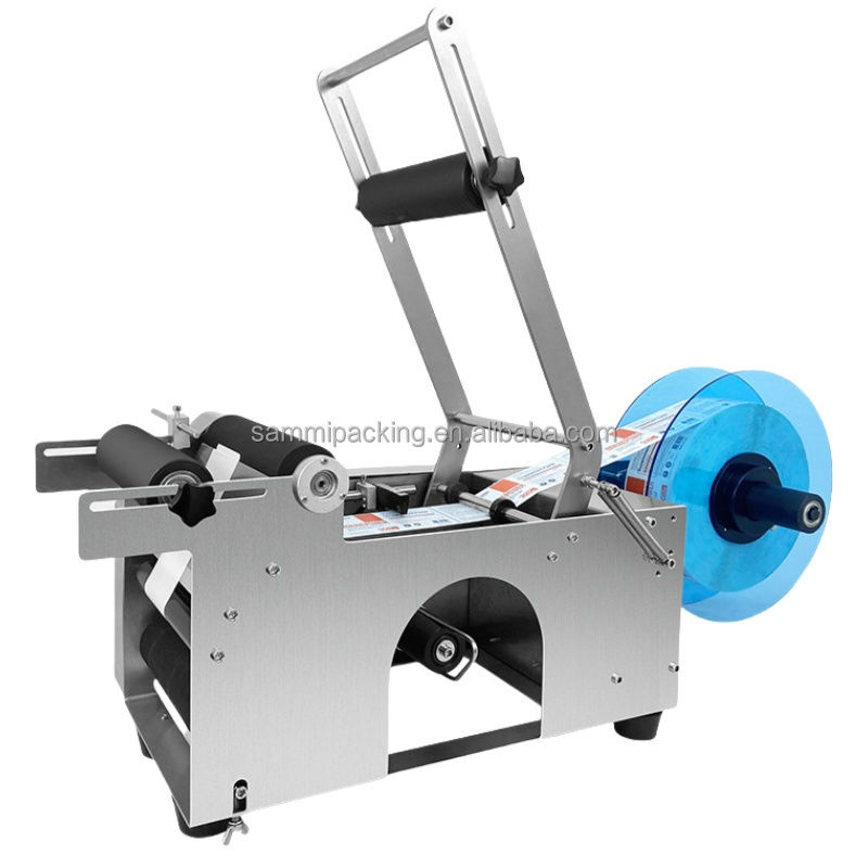 Applicatore di etichette semiautomatico manuale PET vetro bottiglia d'acqua di plastica vino lattine di latta Nuova condizione Macchina di etichettatura per cosmetici