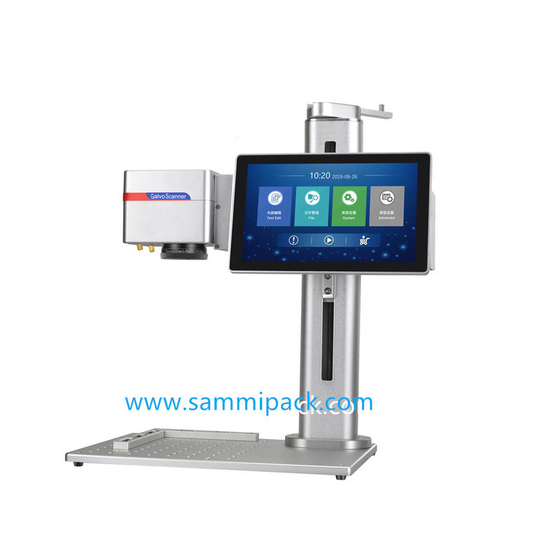 آلة وسم ليزر الألياف المُحسّنة للمعادن والبلاستيك والخشب / طابعة حفارة ليزر محمولة لرمز الاستجابة السريعة والشعار والرمز الشريطي