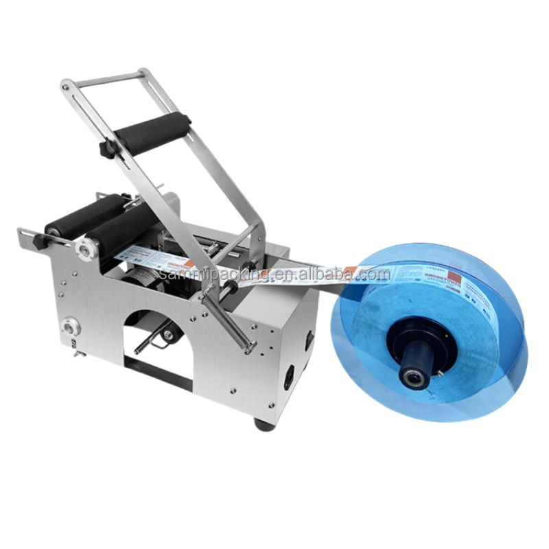 Buona vendita MT-50 Bottiglia rotonda di vetro e plastica Macchina di etichettatura adesiva manuale