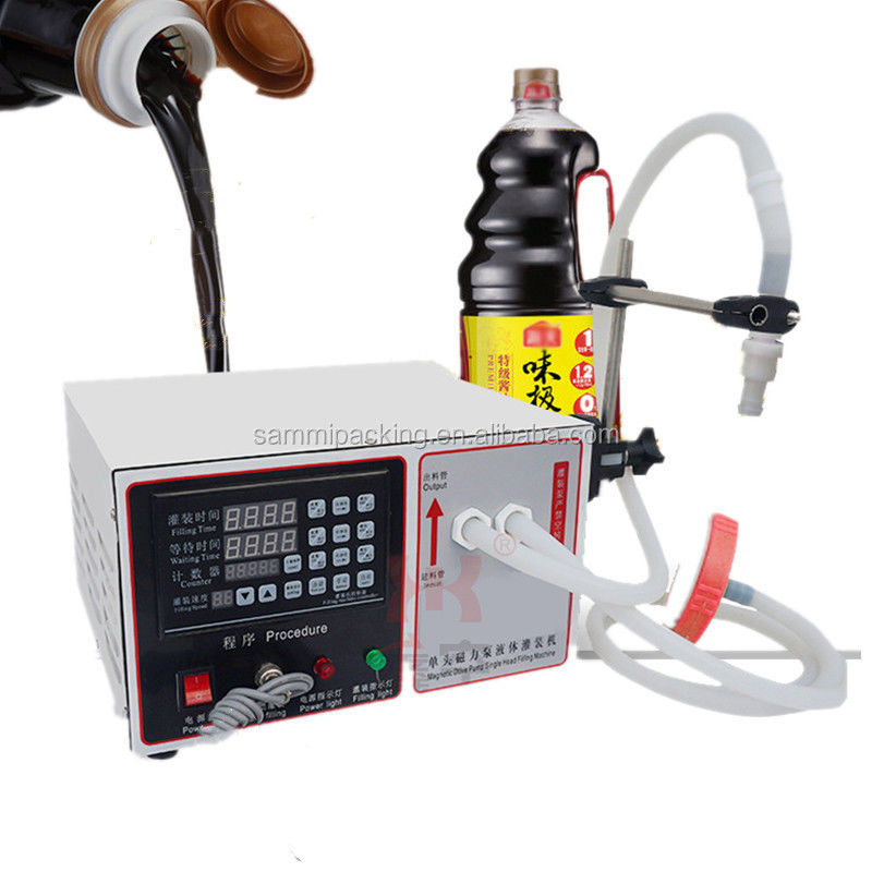 Mesin Pengisi Cairan Kecil Food Grade Semi-otomatis 304 Stainless Steel untuk Jus, Madu, Minyak, Air Soda 17L/menit