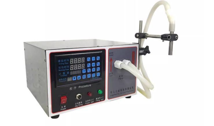 Mesin Pengisi Cairan Kecil Food Grade Semi-otomatis 304 Stainless Steel untuk Jus, Madu, Minyak, Air Soda 17L/menit