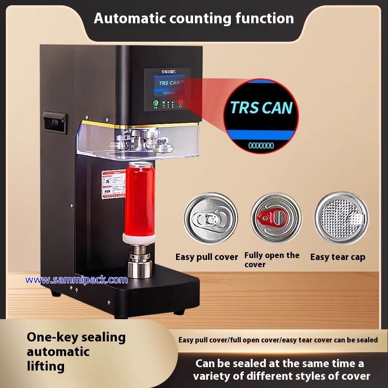 Hot Sale Automatic Beverage Jar Bottle Beer Bubble Tea Lemon Tea Intelligent Can Seamer Plastic Soda Can Sealing Machine
