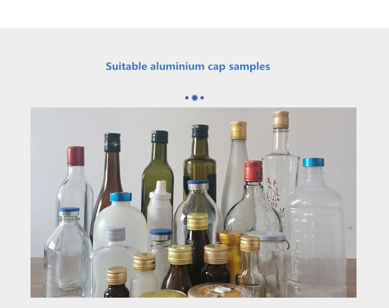 Máquina selladora de botellas de vidrio con tapón metálico, Tapadora ROPP para vinos y licores, Crimpado de aluminio con diseño a prueba de manipulaciones