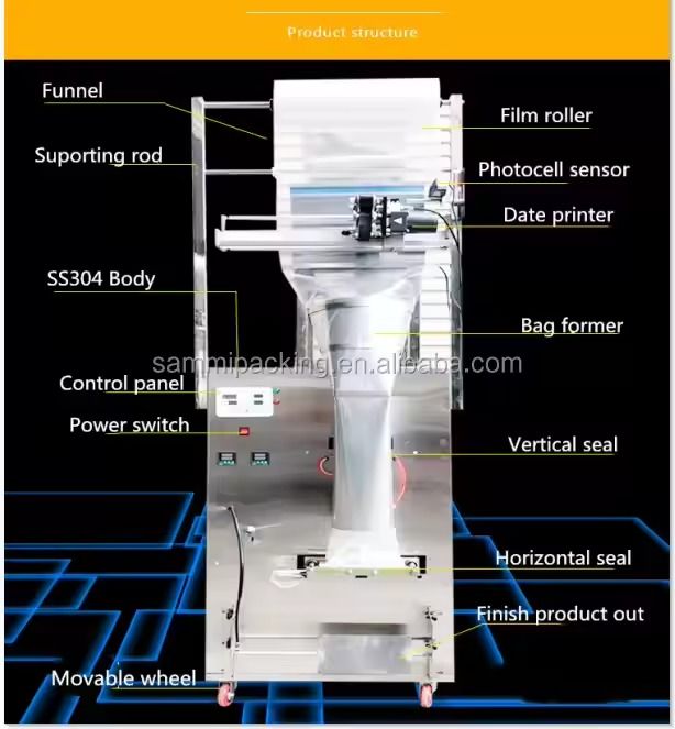 High Quality 100-500g Automatic Powder Granule Packing Machine Nuts Spice Chili Grains Powder Snacks Bagging Machine with CE