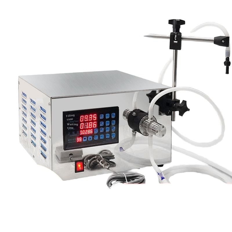 เครื่องบรรจุของเหลวแบบกึ่งอัตโนมัติด้วยปั๊มแม่เหล็ก ทนทานต่อการกัดกร่อนเล็กน้อย สำหรับจ่ายสารละลายแอลกอฮอล์ น้ำ และสารเคมี