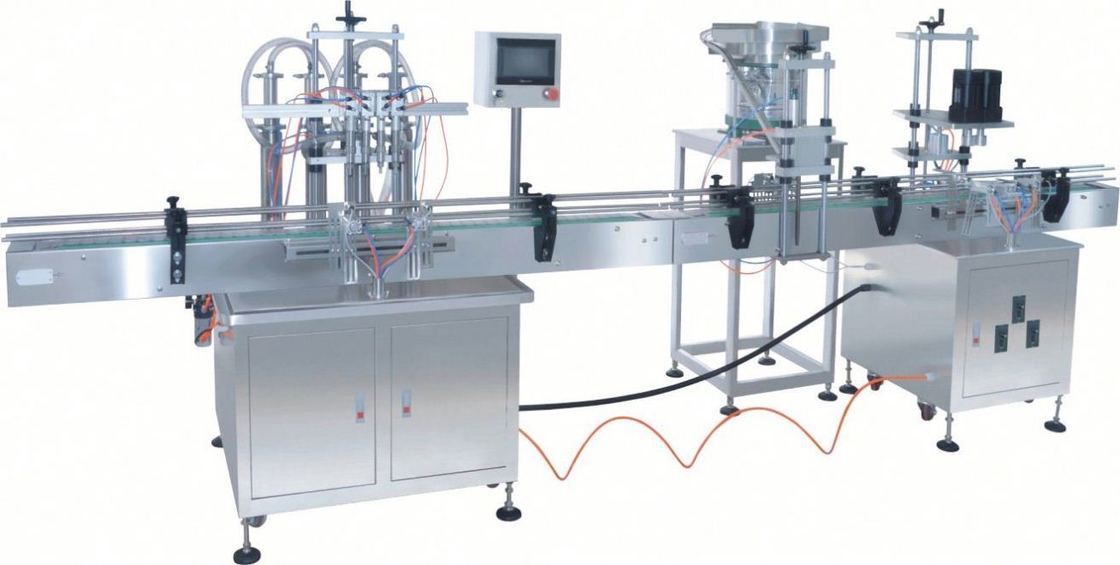 Inline Filling Machine 4 Nozzles Liquid Filling Machine Automatic Overflow Liquid Bottle Filler for Beverage Juice