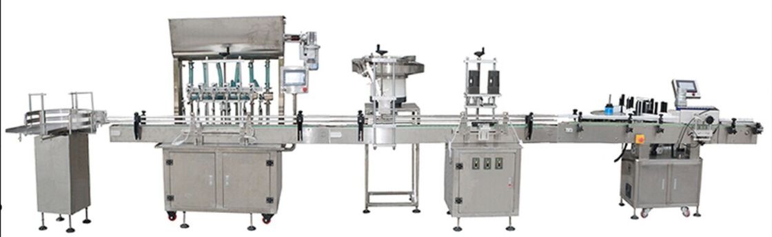 Inline Filling Machine 4 Nozzles Liquid Filling Machine Automatic Overflow Liquid Bottle Filler for Beverage Juice