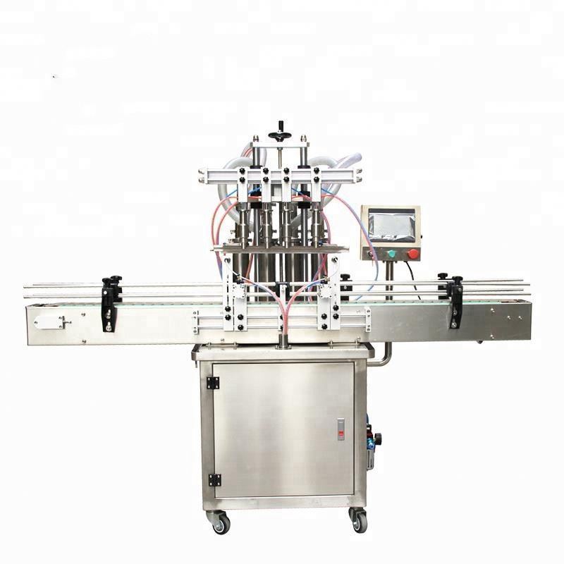 4 Nozzles Automatic Straight Line High Speed Piston Type Inline Overflow 1-5L Wine Liquid Bottled Water Filling Machine