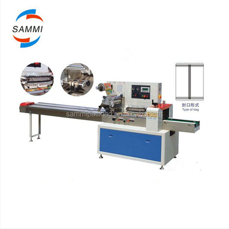 DBW-250 Low Price Automatic Chocolate Candy Bar Cookie Flow Pack Horizontal Food Pillow Packing Machine