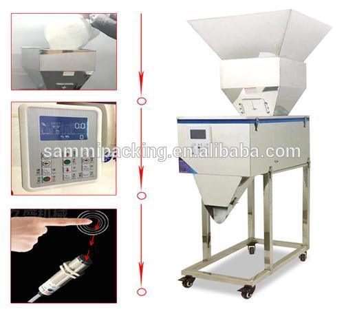 High Quality 100-3000g Weighing Machine Semi Automatic Spice Powder Weighing Filling Machine Vibration Weigher with Big Hopper