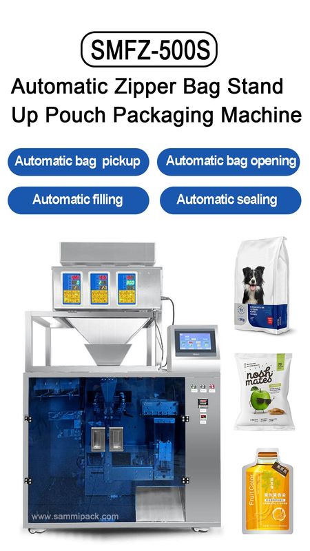 Premade Stand Pouch Packaging Machine for Nuts Sugar Grains Dry Fruits Easy-to-Operate Vertical Bag Filling Sealing Machine PLC
