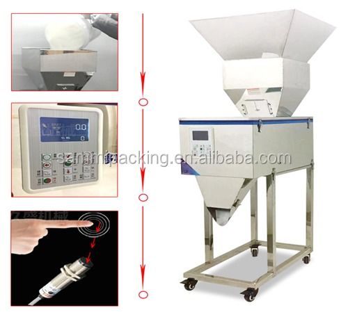 100-5000g Vibration Coffee Bean Tea Bag Sachet Powder Pouch Semi Automatic Packing Weighing Filling Machine