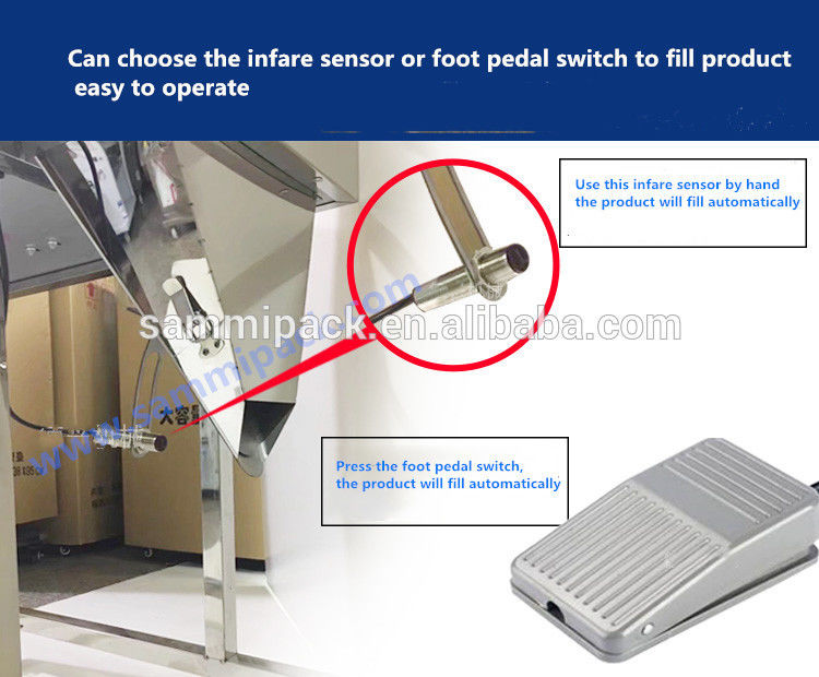 100-5000g Vibration Coffee Bean Tea Bag Sachet Powder Pouch Semi Automatic Packing Weighing Filling Machine