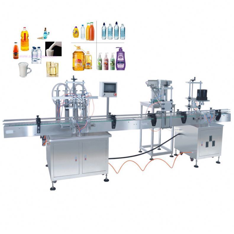 Automatic Liquid Soap Hand Washing Shampoo Liquid Detergent Cosmetic Bottle Filling Capping Labeling Machine Production Line