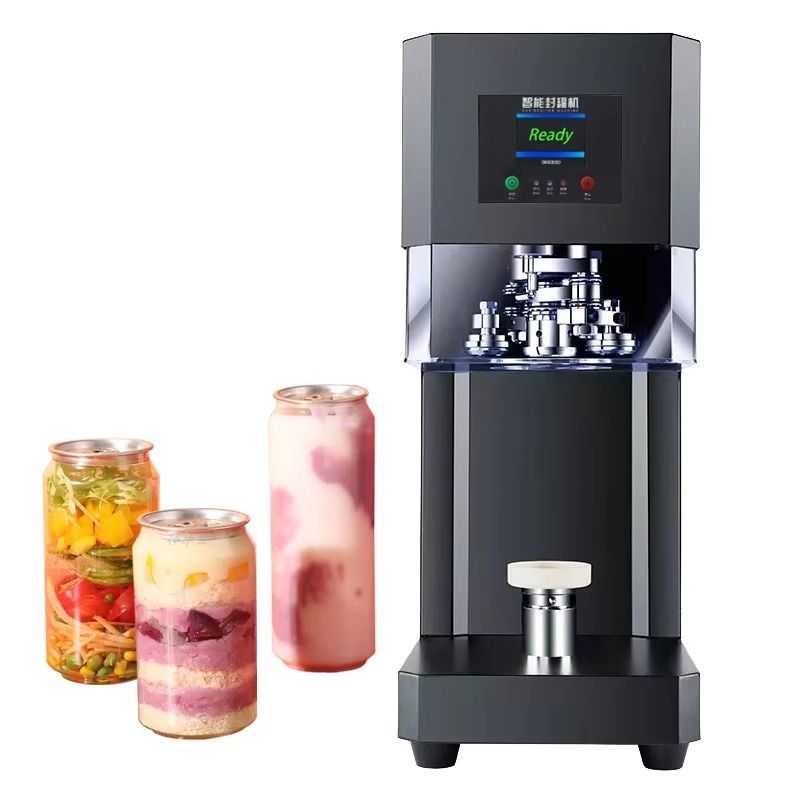 Nuovo in magazzino Boba Tea Soda Beer Can Sealer Machine Automatic Electric Pet Bottles Can Sealing Machine pronto per la spedizione