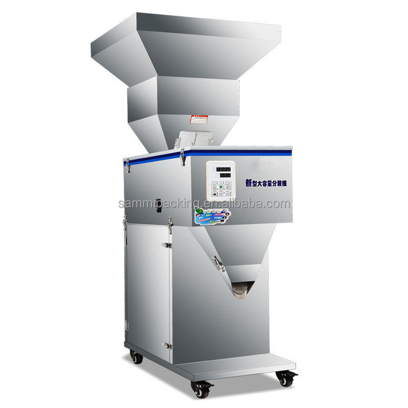 नवीनतम 100-2500g बड़ी क्षमता वाली अनाज मसाला नट्स बीज खाद्य पदार्थ तौलने की मशीन बड़े हॉपर के साथ