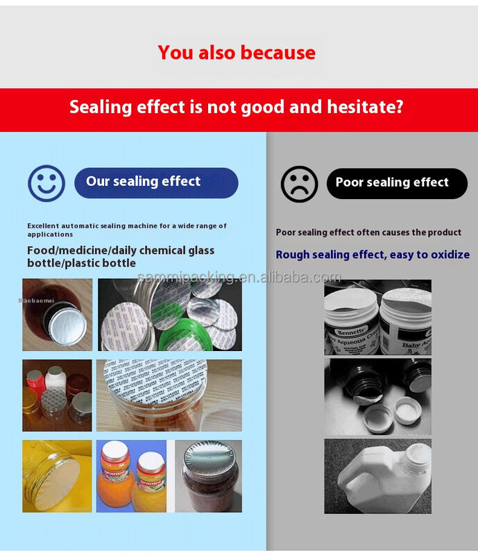 Sangat efisien Semi Otomatis Plastik Kaca Bisa Botol Jar Aluminium Foil Tutup Induksi Mesin Sealing