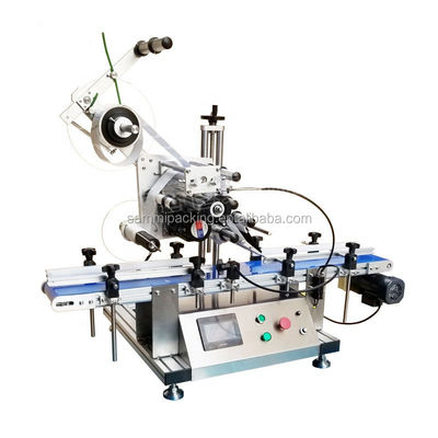 Flat Surface Bottle Packaging Labeling Machine , Tabletop Automatic Sticker Machine