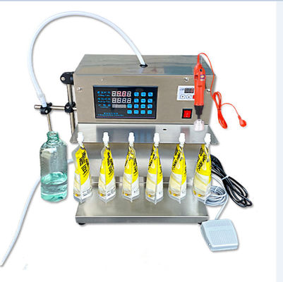 Customized Spout Bag Filling Machine , Table Type 100ml 8 Head Liquid Filling Machine