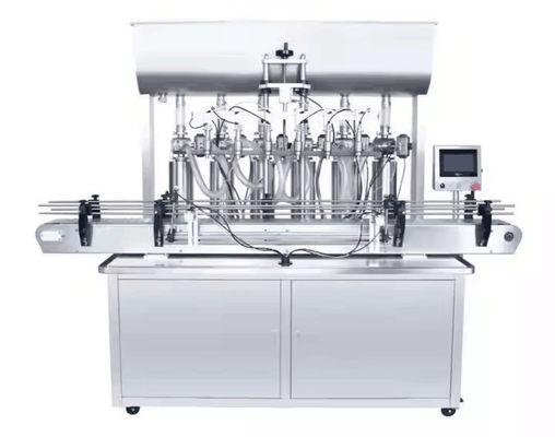 Inline 4 Nozzles Liquid Filling Machine Automatic Overflow Liquid Bottle Filler For Beverage Juice