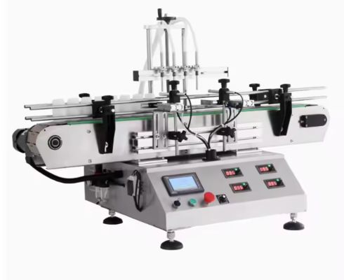 4 Kepala Meja Otomatis Pompa Magnetik Mesin Pengisian Cairan untuk minyak air jus